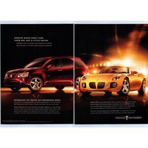 2007 Pontiac Torrent Solstice GXP Convertible 2 page Vintage Print Ad Wall Art